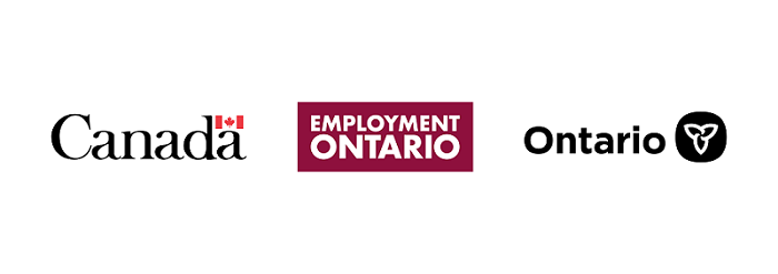 logo lockup for programs with Employment Ontario, Government of Canada and Government of Ontario